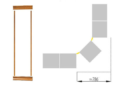Classic crown closure set for Bookcase Wardrobe System SE-LN-S507